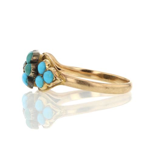 Vintage | Vintage Victorian Paved Turquoise Ring with Diamond Accent at ...