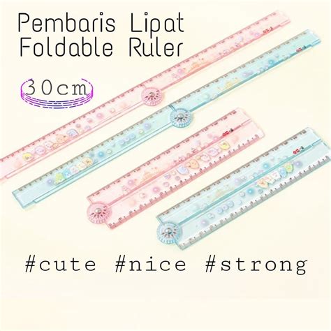 Pembaris Lipat 30cm Foldable Ruler Cartoon Ruler Cute School Ruler Stationery Pembaris Sekolah ...