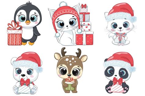 Merry Christmas PNG, Cute Baby Animals Clipart, (1628175)