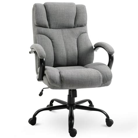 Vinsetto Ergonomic Big and Tall Fabric Office Chair with Wheels Padded Wide Seat Desk Task Seat ...