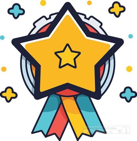 Achievements and Awards Clipart-education fun star achievement badge with ribbon