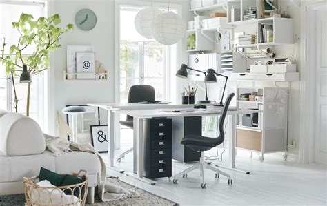 Living room workspaces | Ikea home office, Home office design, Ikea home