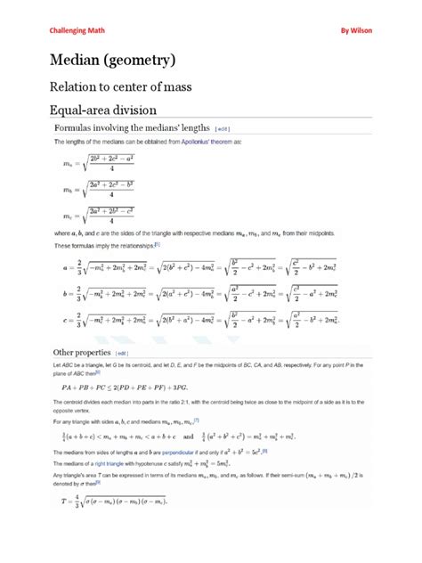 Median (Geometry) | PDF