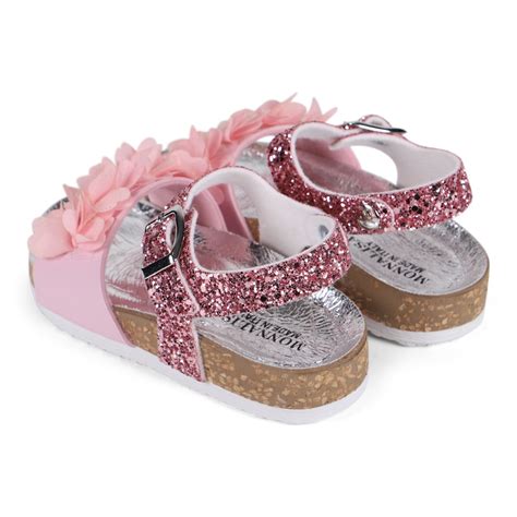 Monnalisa Girls Glitter Sandals in Pink - BAMBINIFASHION.COM