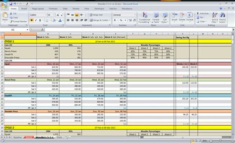 531 Spreadsheet Download - All Things Gym