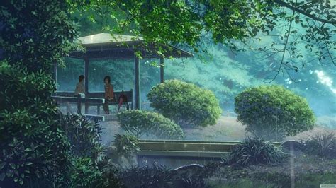 Download Garden Of Words Makoto Shinkai Rain Aesthetic Wallpaper ...