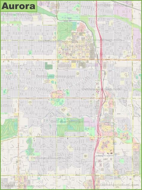 Large detailed map of Aurora