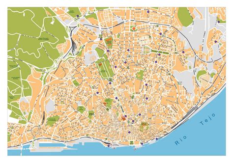 Detailed road map of Lisbon | Lisbon | Portugal | Europe | Mapsland ...