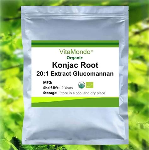 Organic Glucomannan Powder: 100g-1kg – Konjac Root Extract