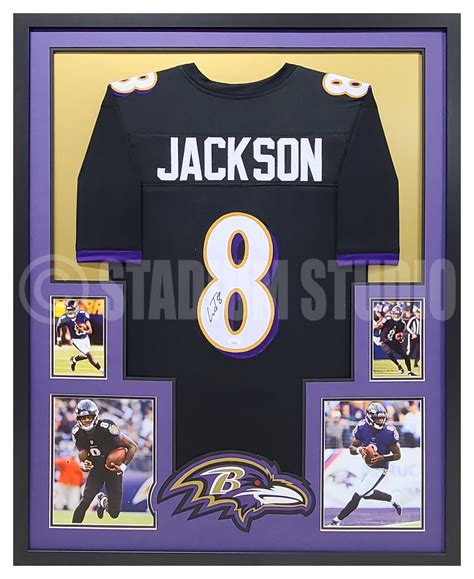 Lamar Jackson Autographed Framed Ravens Black Jersey - The Stadium Studio