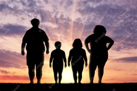 Premium Photo | Fat family suffering from obesity. concept of obesity