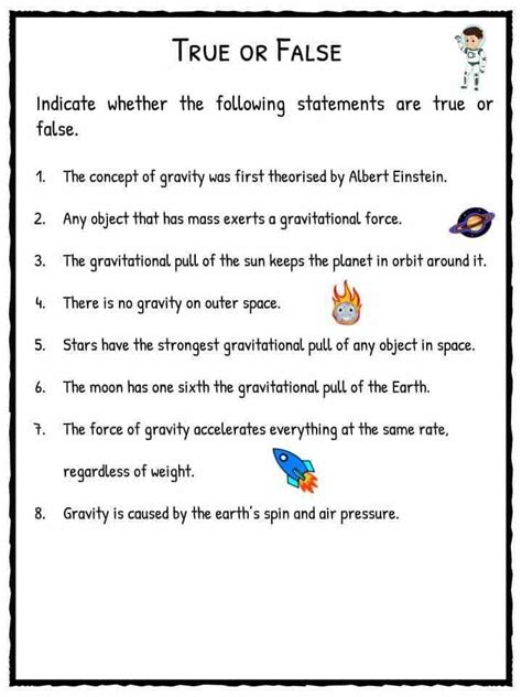 Gravity Facts & Worksheets For Kids | Forces Of The Universe PDF | Gravity lessons, Worksheets ...