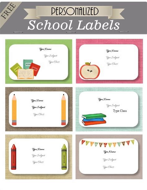 Editable Printable Subject Labels