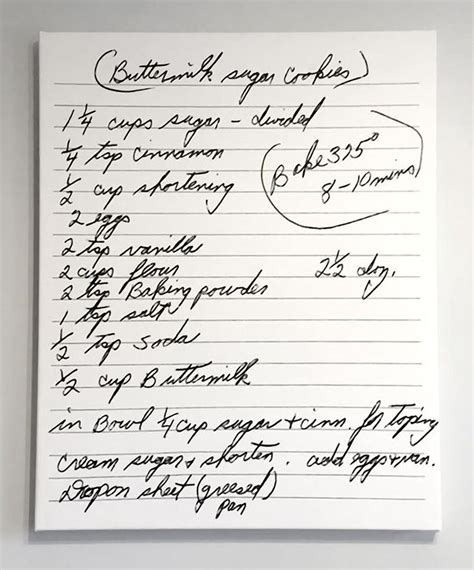 Handwritten Recipe Keepsake to Canvas Handwritten Recipe Sign Kitchen ...