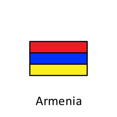 National flag of Armenia in simple colors with name vector icon illustration 23041203 Vector Art ...