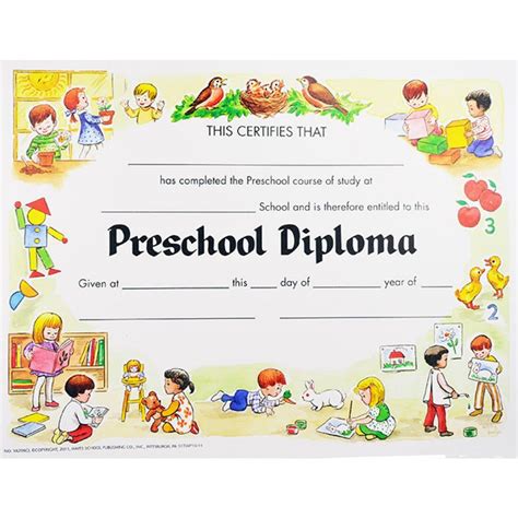 Preschool Graduation Certificate Template Free | Creative Professional Template