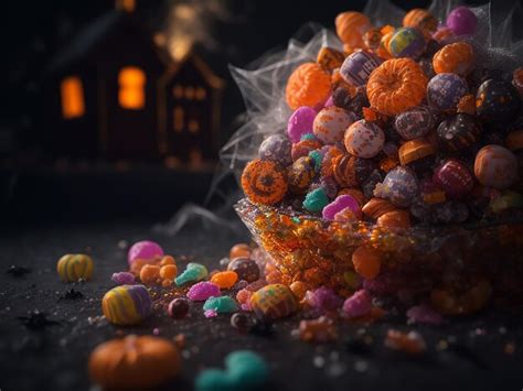 Premium AI Image | Pile of candy in halloween celebration