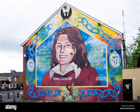 Bobby Sands mural Belfast Country Antrim Northern Ireland Stock Photo ...