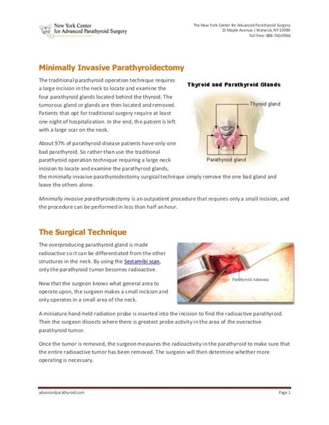 Minimally Invasive Parathyroidectomy Surgery