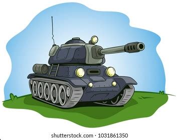 Cartoon Green Military Army Large Tank Stock Vector (Royalty Free) 1031861344 | Shutterstock