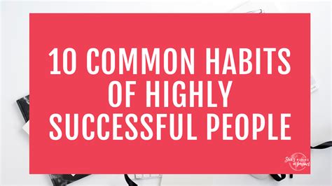 10 Common Habits of Highly Successful People - Rachel Ngom