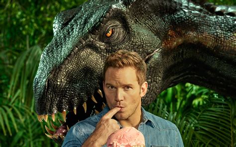 3840x2400 Chris Pratt With Indoraptor In Jurassic World Fallen Kingdom Entertainment Weekly 4k ...