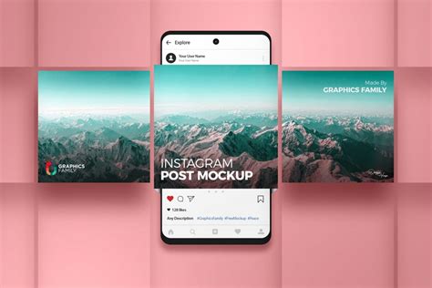 Instagram Post Mockup – GraphicsFamily