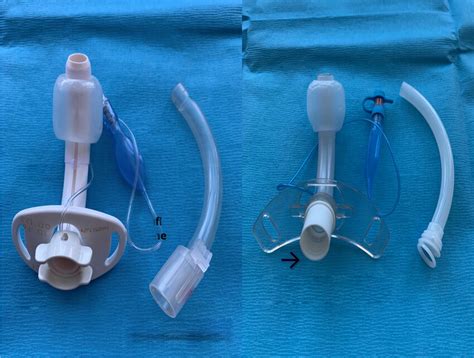 Different Tracheostomy tubes. (A) Shiley™ 8DCT (7.6 mm I.D., 12.2 mm... | Download Scientific ...