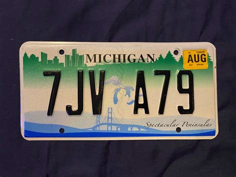 Real USA License plate Michigan 7JV A79 August 2010 | Etsy