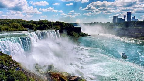 1920x1080 nature landscape sunset clouds water niagara falls waterfall ...