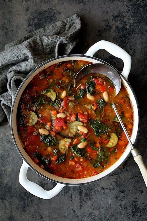 Smoky Spanish Vegetable and White Bean Soup Recipe with Kale