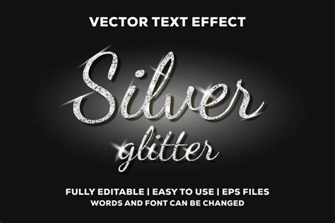 Premium Vector | Silver glitter text effect