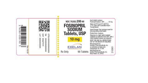 NDC 76282-201 Fosinopril Sodium