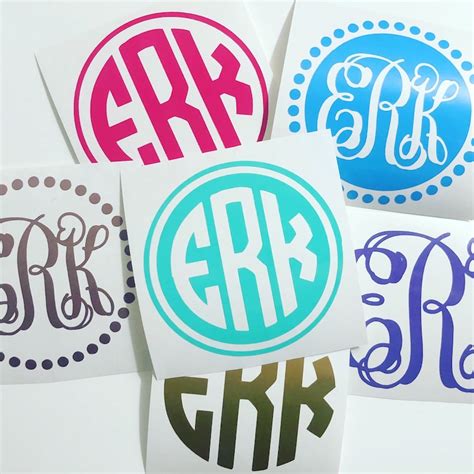 Monogram Vinyl Decal Sticker FREE SHIPPING Many Colors - Etsy