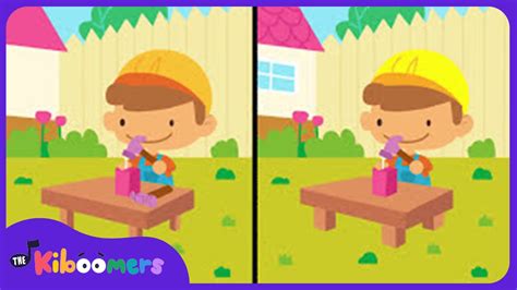 Johnny Works With One Hammer | Nursery Rhyme | Spot The Differences | The Kiboomers Chords ...