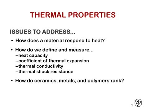 Thermal Properties of Materials