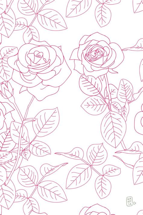 This Romantic Rose Pattern Pack set is a pack of 5 minimal digital ...