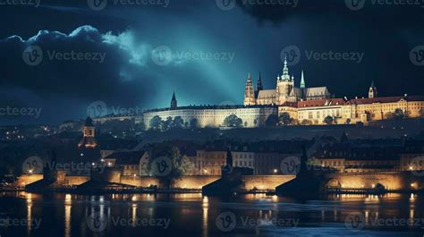 Night view of Prague Castle. Generative AI 32976484 Stock Photo at Vecteezy