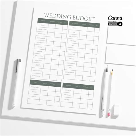 Editable Wedding Budget Planner Template, Printable Wedding Planner ...