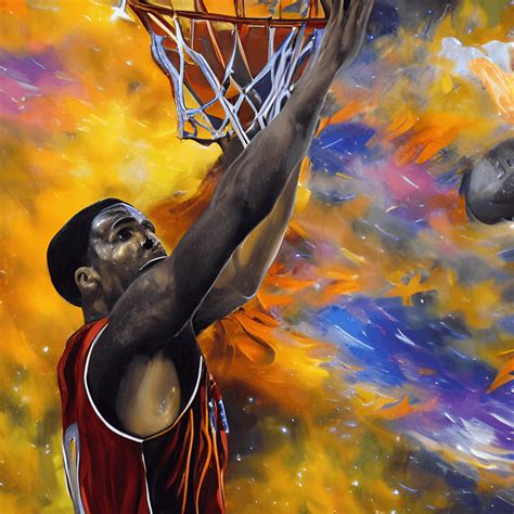 Basketball Player Dunking in an Expressive Oil Painting · Creative Fabrica