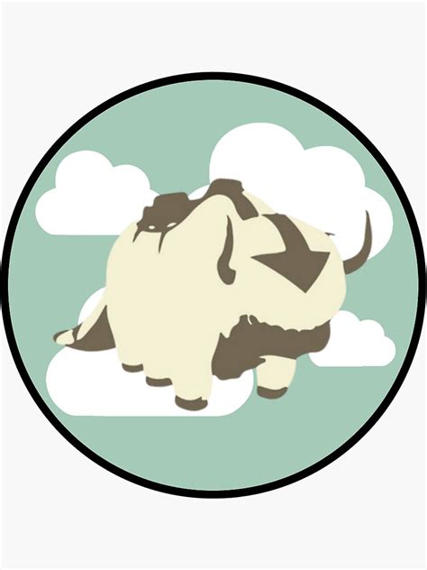 "Flying Appa (ATLA)" Sticker for Sale by lunarcactus | Redbubble