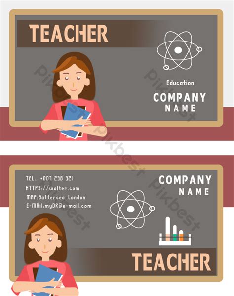 Chemistry Female Teacher Simple Flat Avatar Business Card | PSD Free Download - Pikbest