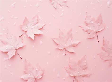 Premium AI Image | Pink autumn leaves background