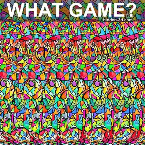 Stereogram by 3Dimka: Guess the videogame. Tags: super mario stained glass, hidden 3D picture ...