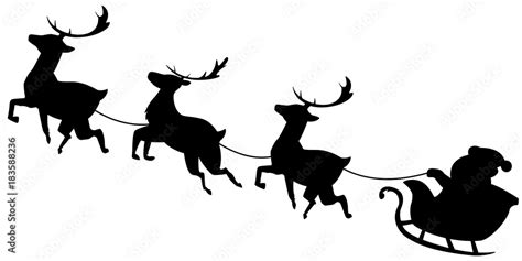 Sledge Clipart Black And White Christmas