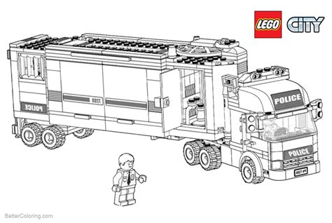 Lego City Coloring Pages Police Truck - Free Printable Coloring Pages