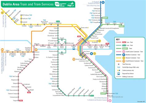 Dublin DART carte - carte de Dublin DART stations (Irlande)