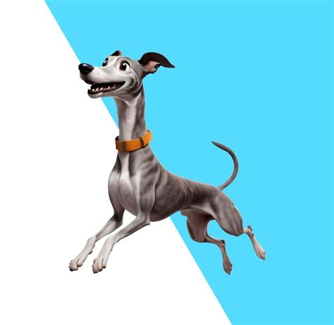Premium PSD | Cute greyhound dog