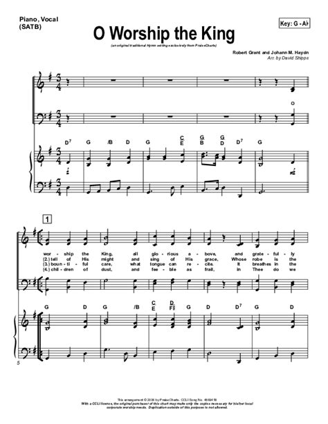 O Worship The King Sheet Music PDF (PraiseCharts / Traditional Hymn) - PraiseCharts