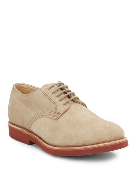 Walk-over Suede Derby Shoes in Beige for Men (tan) | Lyst